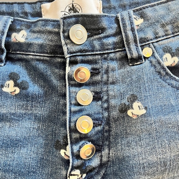 Disney Mickey Print High-Waisted Denim Shorts | US Size 3 - Picture 3 of 9